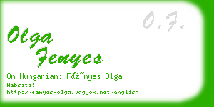 olga fenyes business card